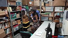 Big Boobed Ebony Teen Thief Fucks On Cctv