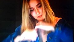 Blonde girl chats on webcam in part 2