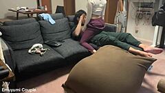 cohabiting couple's real sex with hip shaking and orgasms