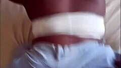 Sexy ebony amateur bends over for big black cock doggystyle backshots