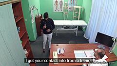 Tanned brunette babe fucks doctor in hospital