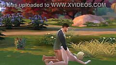 Military guy enjoys blowjob and sex in public park