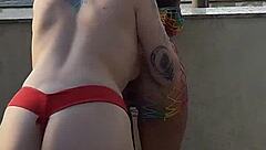 gushi e ski se pegam durante as fotos