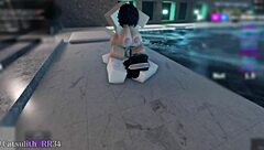 alone in indoor pool with shy girl leads to rough doggystyle fucking bent over