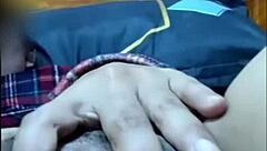 Beautiful Filipina girl has sensual video call sex in dorm