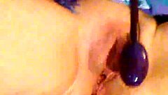 Wife's Intense Emotions In Slow Motion Toy Plunge Into Dripping Squirting Pussy