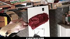 Oh no, I've been caught shoplifting - now this rich brat gets fucked hard in security!