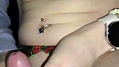 i love jerking my husband's cock then riding a huge dildo in crotchless panties