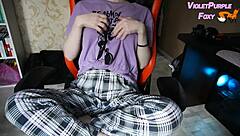 Virgin teases nipples to orgasm