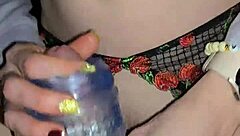 i love jerking my husband's cock then riding a huge dildo in crotchless panties