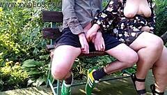 Look at my horny mother-in-law's big natural tits bouncing wildly