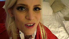 Air Hostess Candee Licious Swallows Cum in Interracial Bareback Encounter