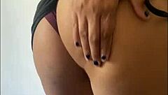 What if curvy wife dances barefoot showing shaved pussy for orgasmic fun.