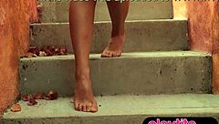 Slender Belgian Milf Strips Revealing Luscious Petite Body and Hairy Pussy