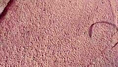 hey, check out this chubby milf flashing her ass outdoors in lingerie