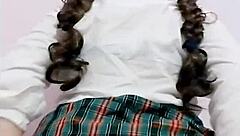 Mexican schoolgirl amateur masturbates her wet chochito to orgasm after classes with sexy ass voyeur view.