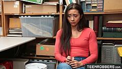 Hard Doggystyle Pound with Cute Shy Teen 18+ Shoplifter Lilly Hall!