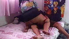 Unexpected Dorm Encounter With Tattooed Roommate Flashing Skirt