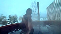 I give quick winter blowjob then masturbate my pierced nipples in snowy nature, oh wait Monika Fox here
