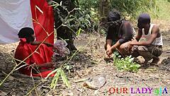 why does chief priest use african methods to impregnate wife in outdoor threesome with husband watching?