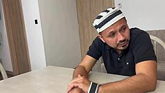 Blonde prisoner contrasts with brunette in rough cunilingus and deepthroat session