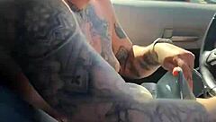 just a girl trying to adjust her sports bra in the gym parking lot before workout