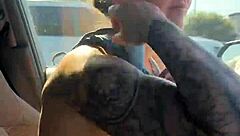 just a girl trying to adjust her sports bra in the gym parking lot before workout