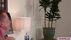 Oh, sexy blonde Arya Fae is sucking her boyfriend's thick dick hard.