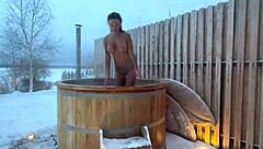 I give quick winter blowjob then masturbate my pierced nipples in snowy nature, oh wait Monika Fox here