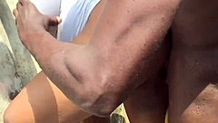 Big tits neighbor surprises with wild outdoor hardcore pounding