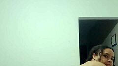 Suggestive chubby Latina prostitute dances sexy, strips naked, and thrusts her fat ass in POV