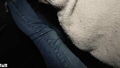 Bold college slut takes risky dogging car sex pounding outdoors bent over spreading ass