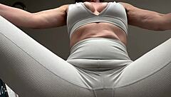 watch me strip and tease with saggy tits and mature ass in solo workout