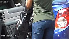 Blonde Horny Spy Captures Black Ebony Ass In Candid Voyeur Footage But Reveals Hidden Anal Action