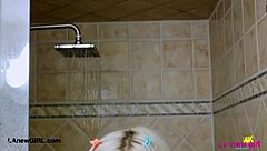 Stunning Blonde Enjoys A Refreshing Shower!