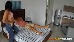 My colombian girlfriend gives an amazing blowjob and moans loudly while we fuck hard