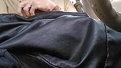 Tranny Cums Playing In Car With Monster Cock Outdoor Public Nylon Action!