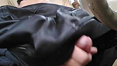 Tranny Cums Playing In Car With Monster Cock Outdoor Public Nylon Action!