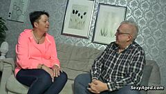 GERMAN OLD COUPLE ENJOYS PASSIONATE FUCKING AND BLOWJOB ON COUCH