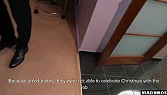 two beautiful christmas blondes take intense anal fucking under the tree then enjoy double penetration on a piano with monster black cocks in rough interracial foursome