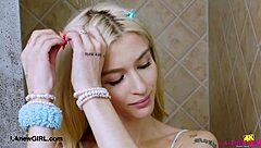 Stunning Blonde Enjoys A Refreshing Shower!