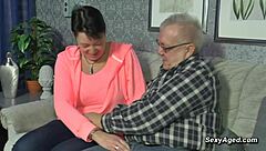 GERMAN OLD COUPLE ENJOYS PASSIONATE FUCKING AND BLOWJOB ON COUCH