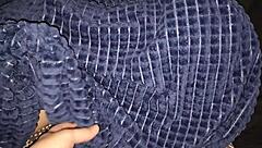 Jerking off and cumming on sleeping milf with big tits outdoors