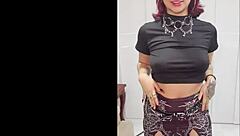 In her first porn casting, a tattooed Latina goth teen endures BDSM elements as a huge cock delivers a massive creampie to her tight pussy.