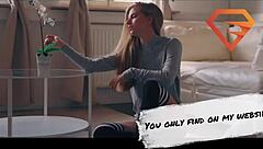 Emelie Crystal feels excited and explores in the parking garage setting