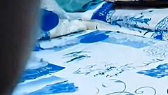 Detailed small cock ebony shemale strips and teases at home with dildo play.