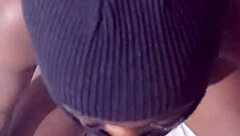 Taking that chocolate stick all in like a pro.