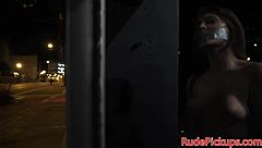 Gagged Amateur Picked Up And Drilled Roughly