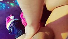 In a steamy homemade Christmas surprise, the hot petite Latina teen eagerly deepthroats and devours her friend's huge monster cock as her special gift, leading to intense hardcore action with her tight body and big tits bouncing wildly.