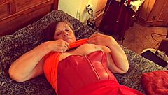 Granny Velma Dinkley in amateur cosplay sucks cock deepthroat pov in mature homemade close-up action